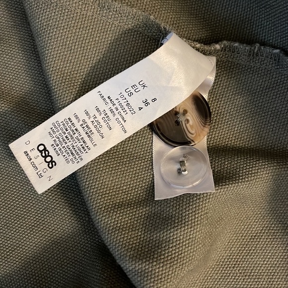 ASOS Overzized Cavas Double Breast Trench Coat Army Green - Picture 10 of 10